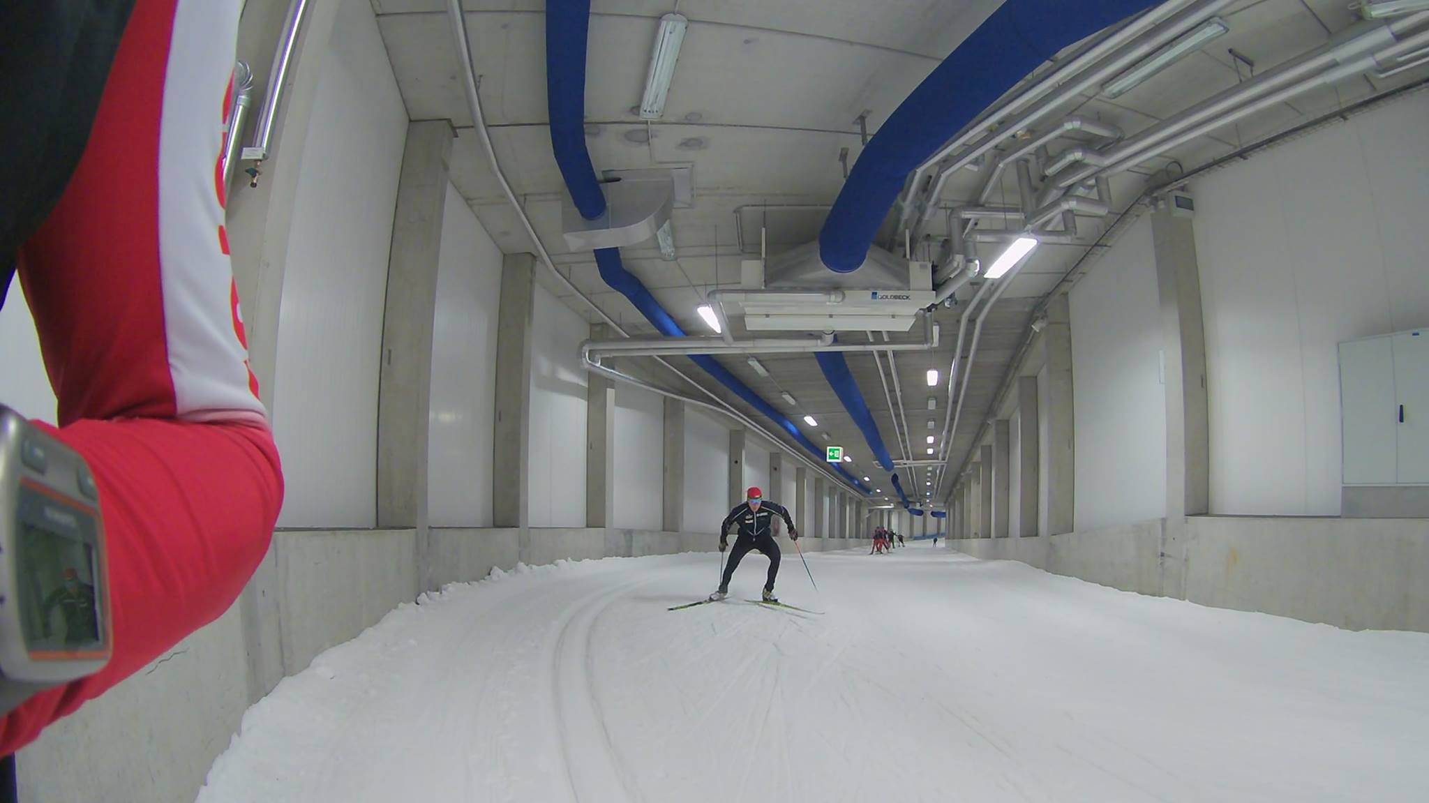 Paweł Słowiok trenuje w Skisport Halle w Oberhofie, fot. Polsih Nordic Combined Team / Facebook